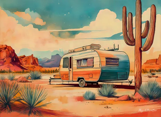 Lonely Stay in the Desert
